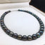 10-11mm Big Pearl Necklace For Women,Natural Freshwater Black Pearl Necklace 925 Silver party Jewelry fine