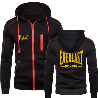 2024 New EVERLAST Men's Sportswear Fashion Zipper Hoodie Solid Blazer Men's Sportswear Casual Warm Sportswear Set Winter