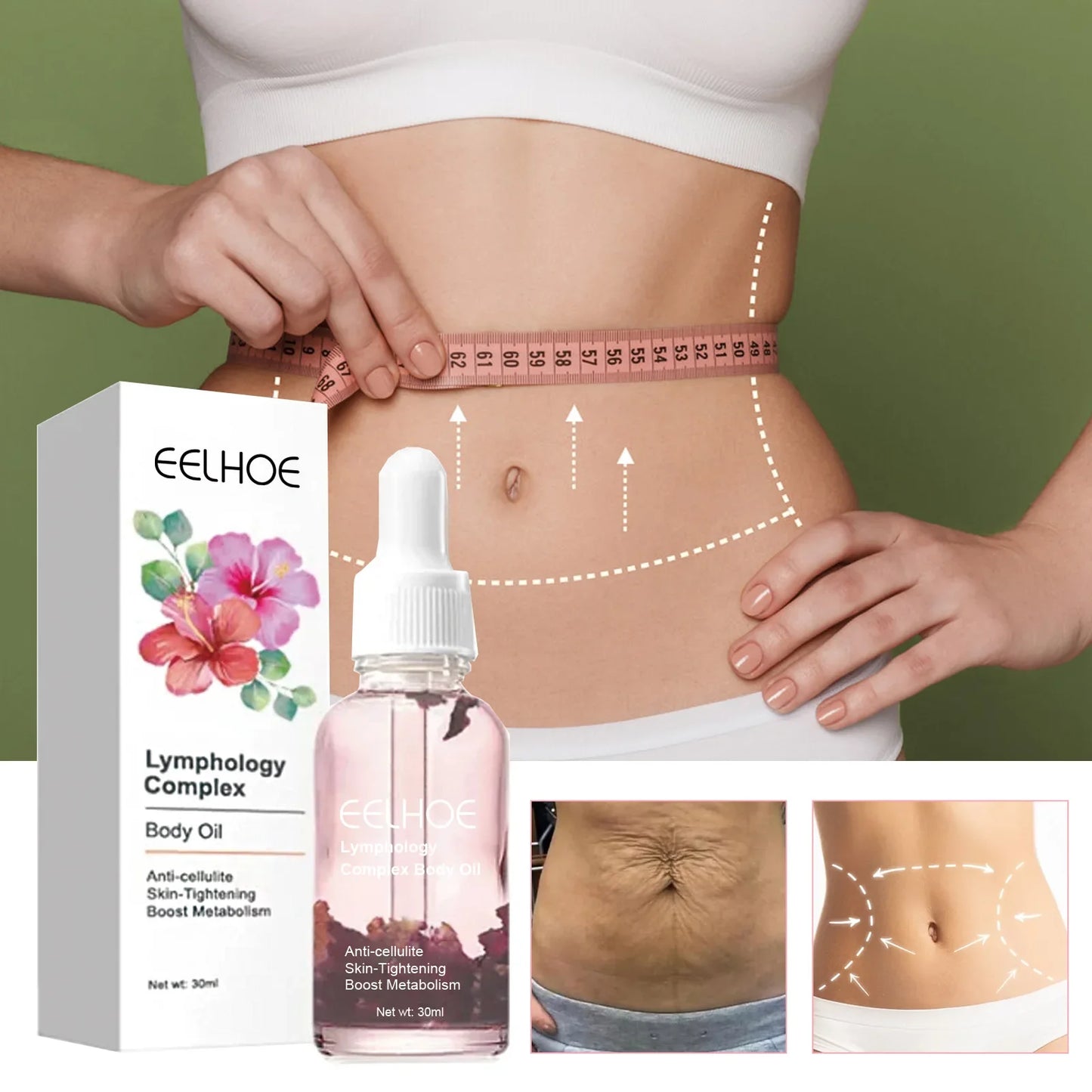 EELHOE Slimming Body Oil Effective Lose Weight Thin Leg Waist Fat Burn Anti Aging Cellulite Promote Metabolism Slimming Product