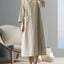 Women Dresses One Piece Set Cotton Linen Frock Thin Long Sleeved Medium Length Straight Tube Dress Loose Casual Outfits 2024