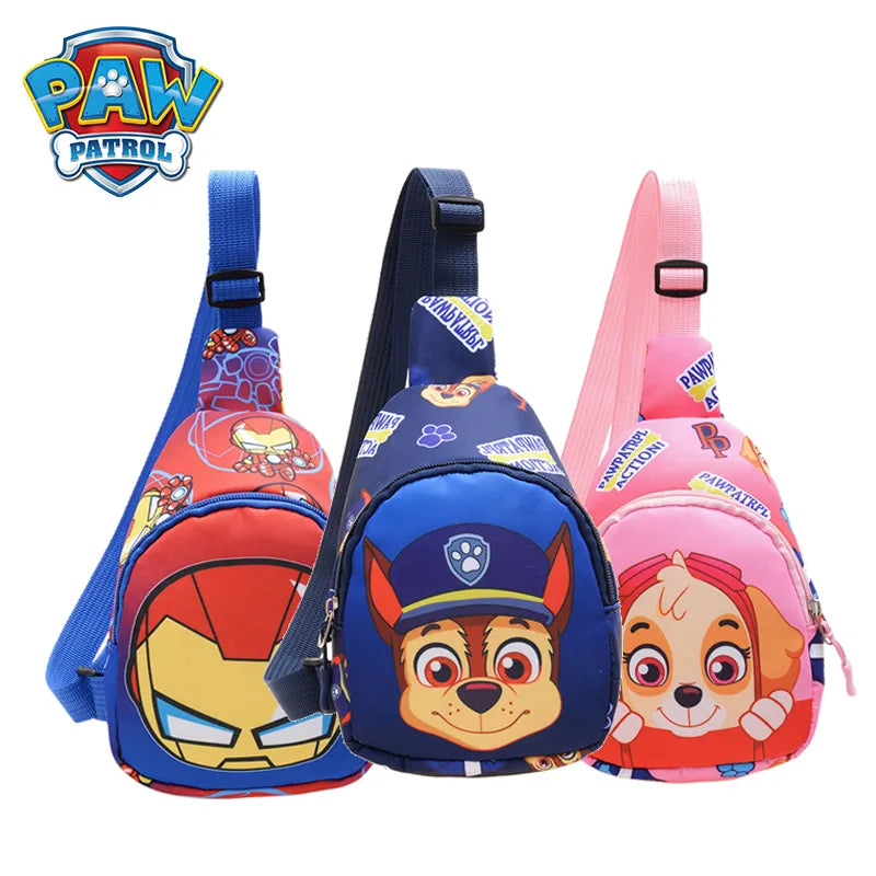 PAW Patrol Children's Chest Bag Baby Boy Girl Cute Mini Outdoor Shoulder Bags Small Cartoon Chase Skye Dog Kid Zipper Wasit Bag