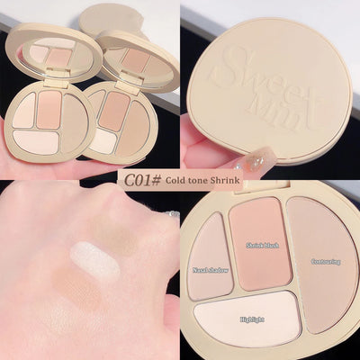 4Color Highlighter Contour Palette illuminator Makeup 3D Bronzer Matte Contour Trimming Powder Expansion Blush Highgloss Palette