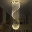 Minimalism Hanging Lamps for Ceiling Crystal Chain Pendant Light Living Room Lighting Fixtures Chandelier Loft Staircase Luster