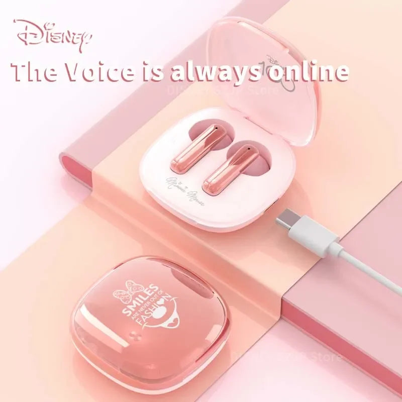 Disney Original Rougepods Wireless Bluetooth 5.3 Earbuds DN18 HIFI Sound Quality Headset Type-C Fast Charging Smart Dual Mode