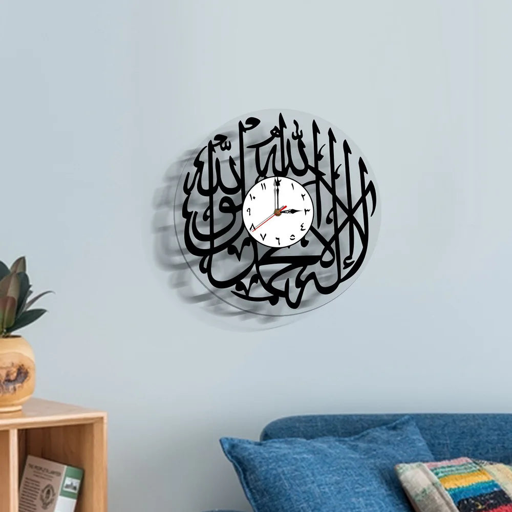 Acrylic Silent Art Clock Creative Home Arabic Calligraphy Decorative Wall Clock