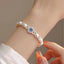 2024 New Design Aquamaro Pearl S925 Sterling Silver Bracelet Niche Personalized Gift Light Luxury Women's High-end Jewelry