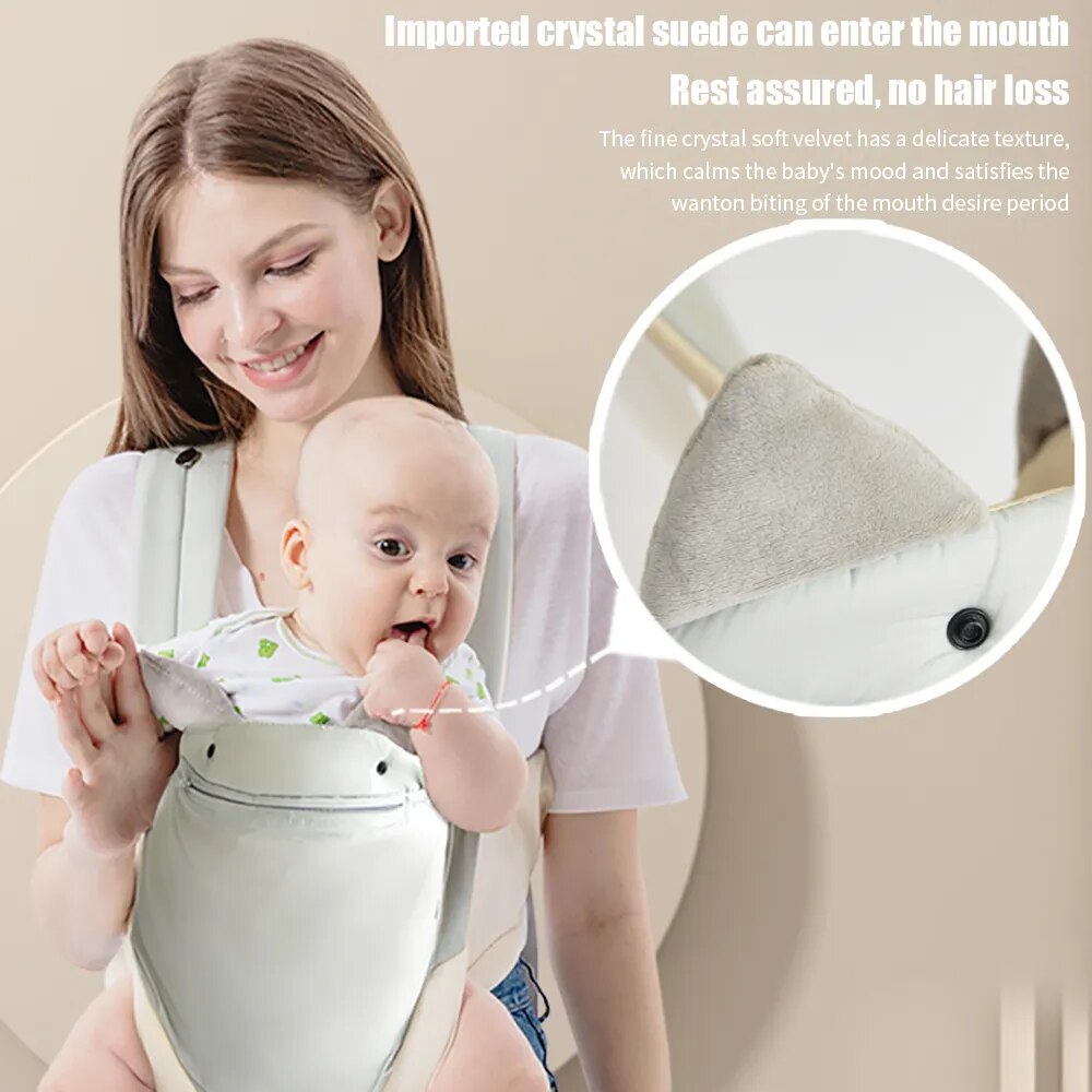 Kangaroo Shoulder Strap for Infants Newborn Wrap Sling Ergonomic Cute Bite Towel Kid Cotton Breathable Front Facing Baby Carrier