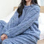 Autumn Women Solid Warm 2 Piece Sets Thicken Velvet Ribbed Fleece Set Pullover And Pants Women Casual Pajama Sets 2023