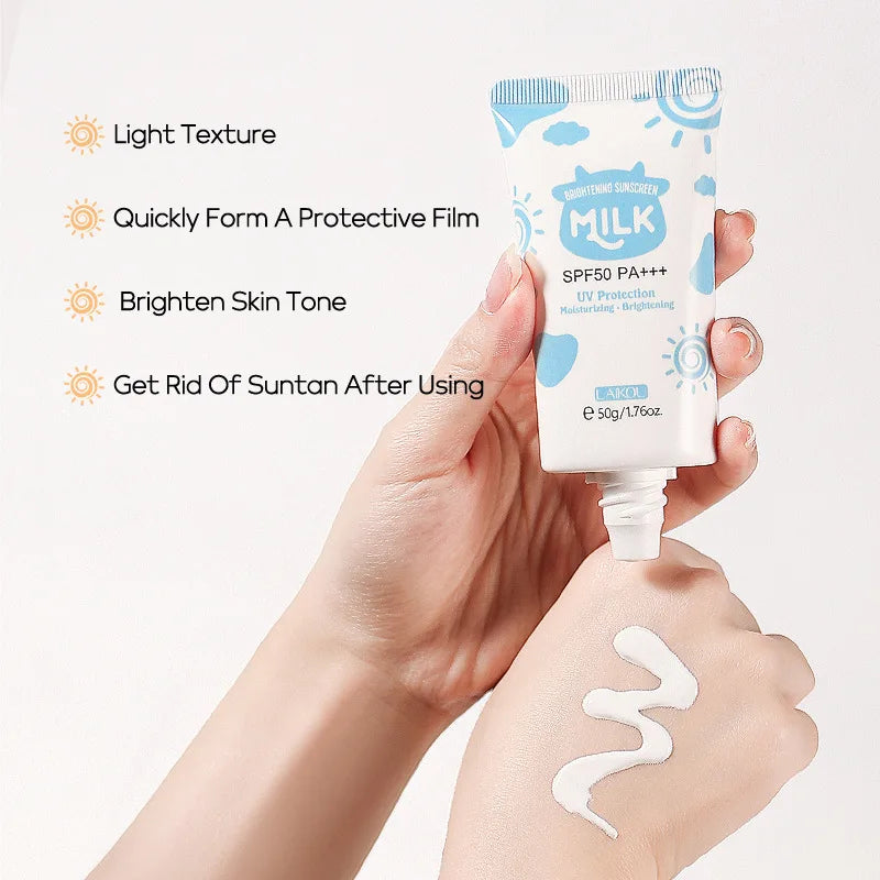 Milk Sunscreen Facial Body Sunscreen Whitening Sun Cream Sunblock Skin Protective Cream Anti Sun Facial Protection Cream SPF 50