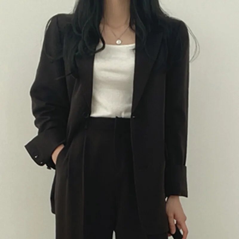 Women's Suit Fashion Casual Temperament Tops Coat Pants Two-piece Lady Korean Office Commuting Blazer Set 2023 Spring Autumn New