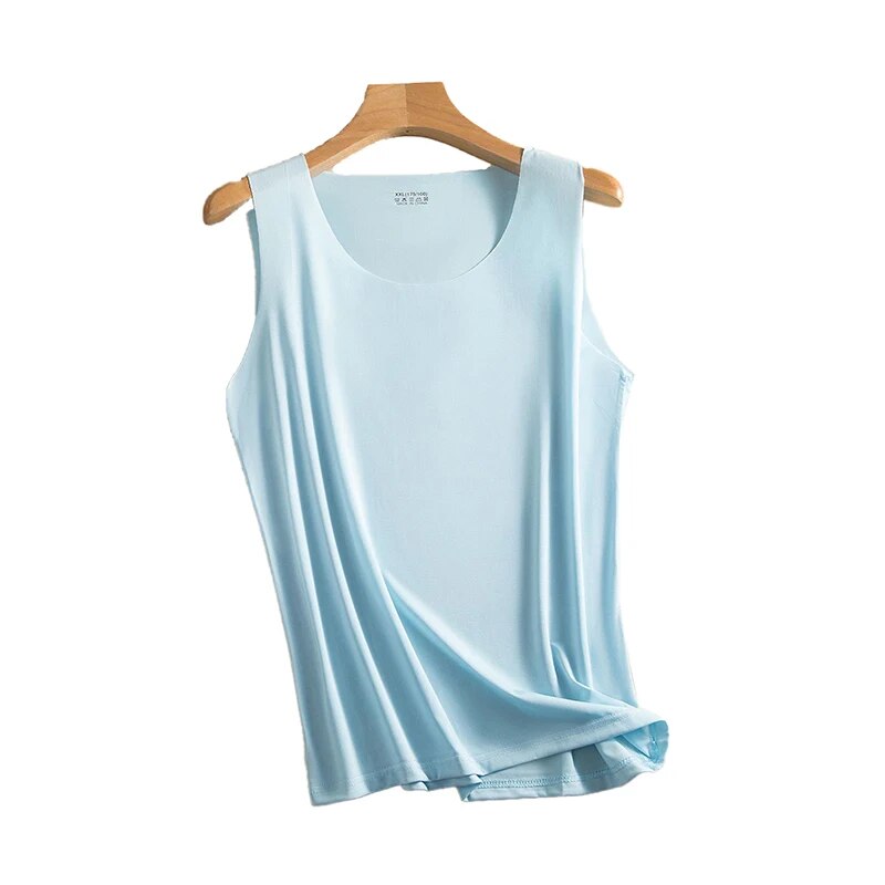 Women Ice Silk Tank Tops Seamless Vest Thin Sleeveless Tops Slim Undershirt Solid Color Underwear Fashion Woman Blouse 2023