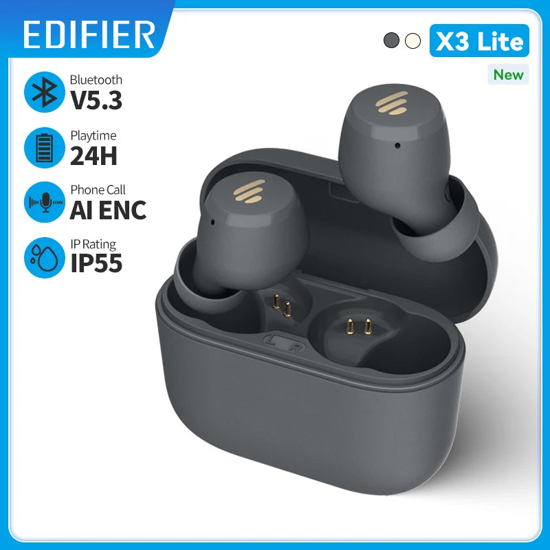 EDIFIER X3 X3 Lite TWS Wireless Bluetooth Earphone Bluetooth 5.3 Voice Assistant touch control up to 24hrs playback EQ Preset