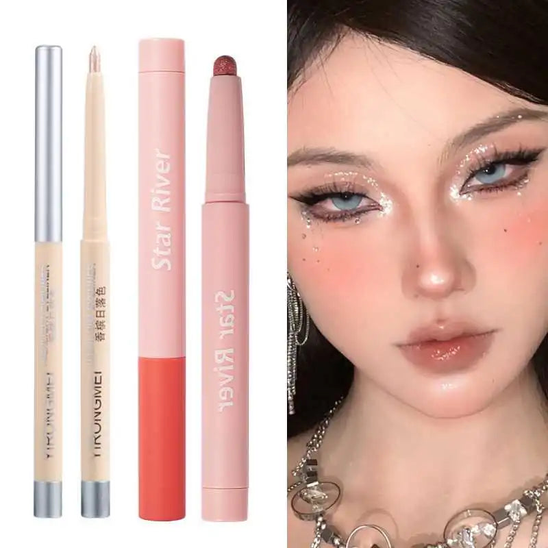 Sequin Eyeshadow Pencil Waterproof Diamond Glitter Highlighter Stick Pearl White Silkworm Eyeliner Pen Eye Makeup Cosmetics