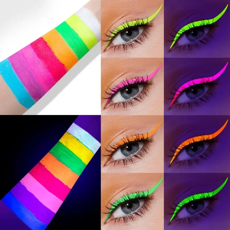 Luminous Light Neon Eyeliner Pen Eyes Makeup Red Waterproof Yellow Purple Red Color Liquid Eye Liner Pencil Make Up Cosmetics