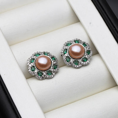 2024 New Natural Freshwater Pearl Earrings For Women,925 Silver Pearl Stud Earring Wife Gift