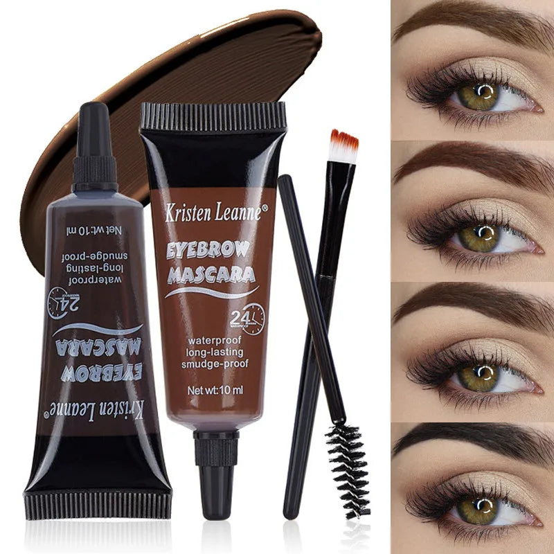 Professional Eyebrow Enhancers Cream Women Natural Liquid Dyeing Eyebrow Set Brow Tattoo Pigments Lasting Waterproof Eyebrow Gel