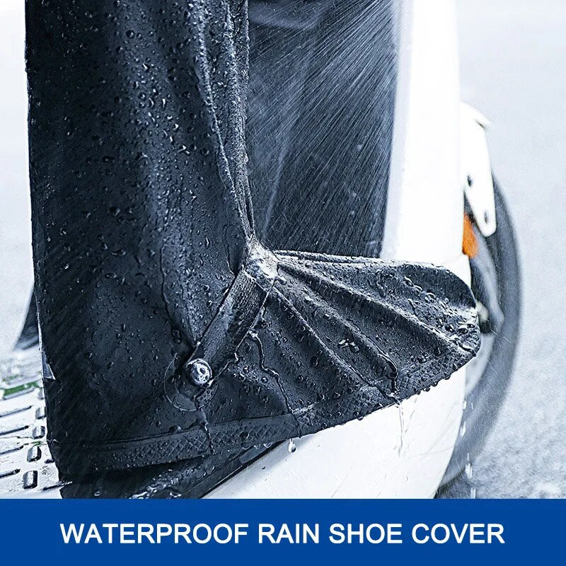 Black Waterproof wear resistant High-tube Motorcycle Rain Boots Covers Outdoor Travel Rain Shoe Covers Motocross Riding Sport