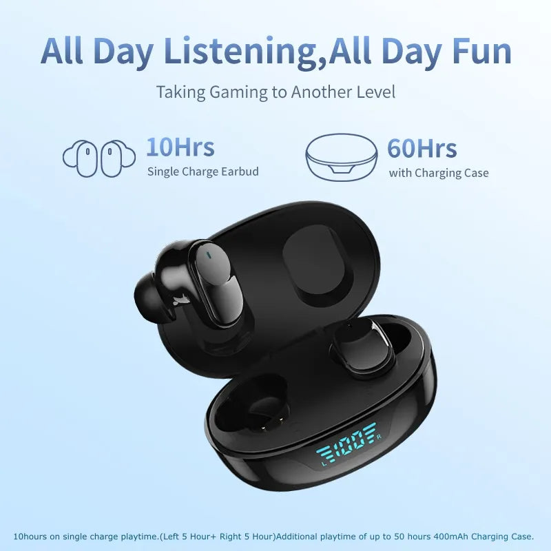 Bluetooth 5.3 Wireless Earbuds Touch Control AI ENC for Clear Calls,Customized EQ APP,Low Latency Game Mode,Long Playtime,type-c