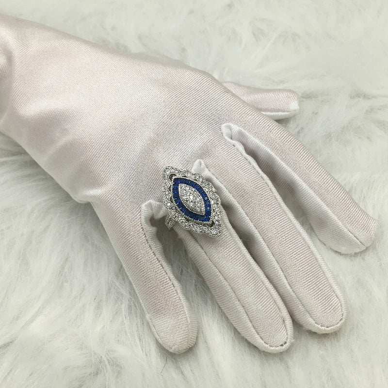 Vintage Charm Rings for Women 925 Silver Jewelry with Sapphire Zircon Gemstone Finger Ring Wedding Engagement Ornament Wholesale