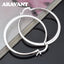Aravant 925 Silver 55MM Flat Hoop Earring For Women Fashion Jewelry Gift
