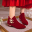 2023 Spring and Autumn New Pointed Side Zipper Bowknot Rhinestone Square Heel Bare Boots Women's Comfortable Wedding Shoes