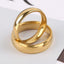 2023 New Fashion Simple Smooth Stainless Steel Ring for Women and Men Classic Gold Color Couple Rings Wedding Engagement Jewelry