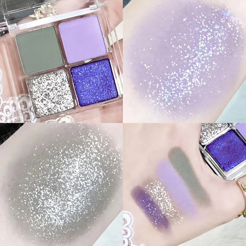 Eyeshadow Palette Green Blue Purple Color Pearly Matte Glitter Eyeshadow Palette Eyes Pigments Cosmetics Eyes Makeup