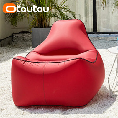 OTAUTAU Inflatable Lounger Chaise Lounge Recliner Sofa Bed Outdoor Portable Camping Beach Pool Floats Couch Furniture SF106