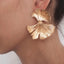 Simple Silver Color Metal Big Plant Ginkgo Leaf Earrings for Women Fashion Statement Stud Earring Jewelry Gift Pendiente