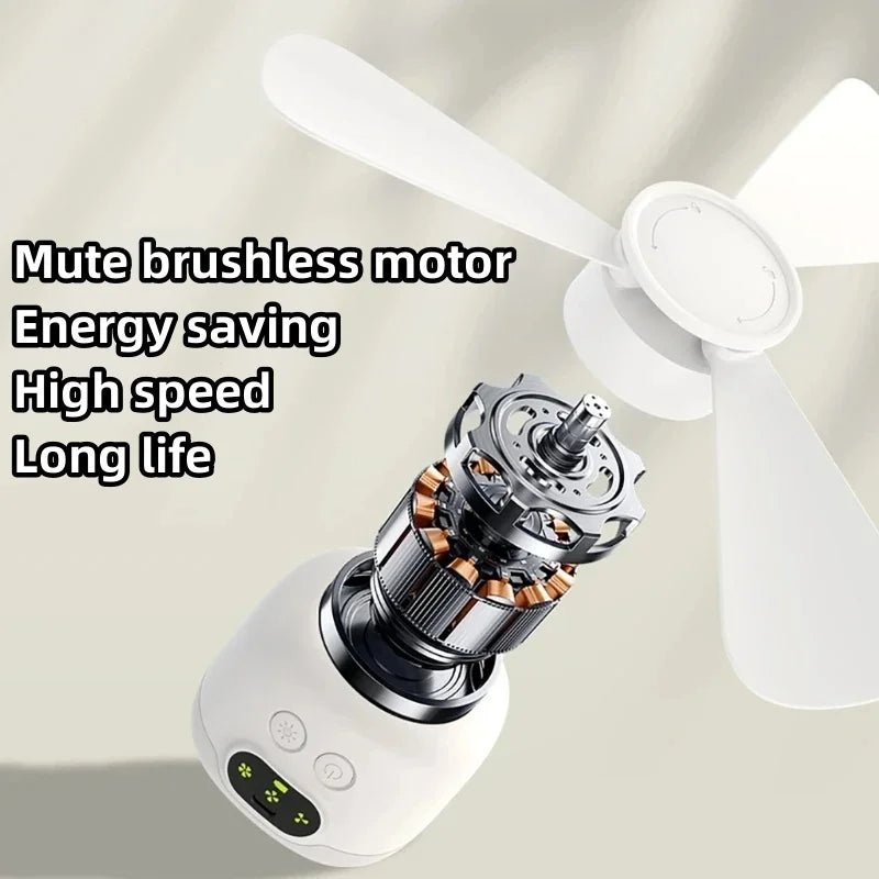 2024 New USB Rechargeable Large Wind Ceiling Fan Removable Blades Night Lamp Lighting 8000mAh Capacity Household Outdoor Fan