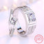 High Quality Gift Jewelry Men's Fashion Crystal Zircon 925 Sterling Silver Couple Rings For Women XY0370