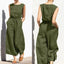 Vintage Casual Boho Jumpsuit Overalls For Women Summer Elegant Sleeveless Pocket Playsuit Fashion Romper Loose Pants Streetwear