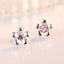 925 Sterling Silver New Jewelry Crsytal Zircon Flower Stud Earrings For Women Fashion XY0237