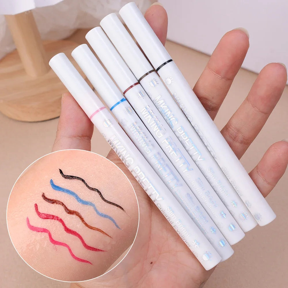 Waterproof Matte Colorful Liquid Eye Liner Pencil Black Blue Long Lasting Color Eyeliner Pen Makeup Quick Drying Eye Cosmetics