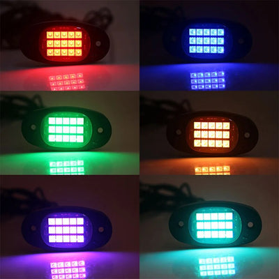 4/6/8/10/12X RGB LED Rock Light Kit APP Remote Control Underbody Music Light Multicolor Neon Atmosphere Lamp for Offroad SUV 4x4