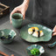 Japanese Lotus Leaf Hotel set vintage kiln-changing tableware bowl set single restaurant bowl spoon cup