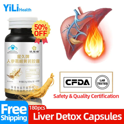 Liver Cleanse Detox Capsule Fatty Liver Cleansing Ginseng Astragalus Kudzu Root Extract Pueraria Mirifica Pills CFDA Approve