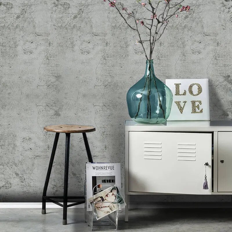 6M Thick Waterproof Retro Cement Plaster Wallpaper for Home Wall Vinyl Self Adheisve Removable Wall Stickers for Living Room