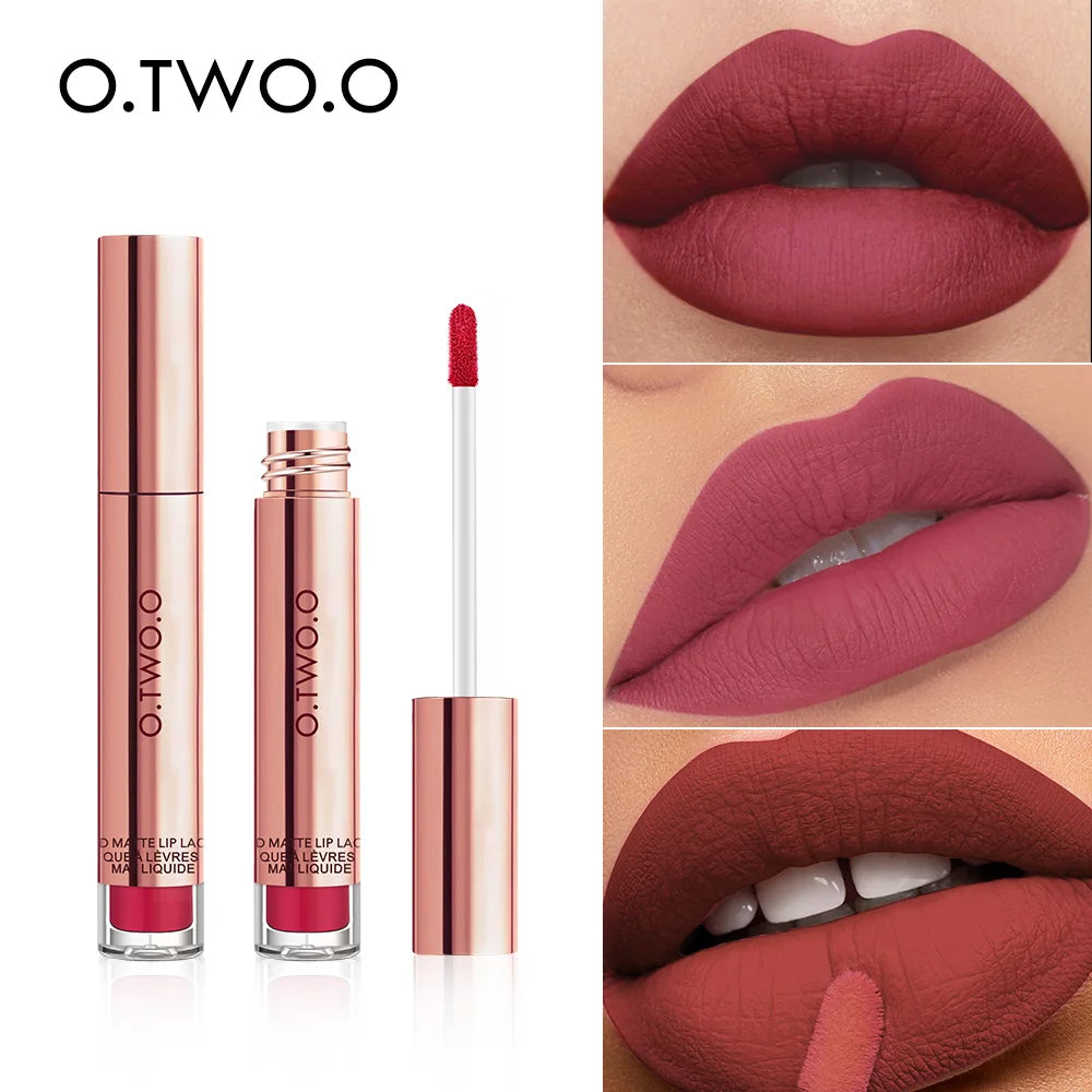 O.TWO.O 12 colors High Quality Velvet Matte lipstick Long Lasting Lips Makeup Waterproof Easy to Wear Matte Liquid Lip Gloss