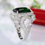 Huitan Hyperbole Square Green Cubic Zirconia Rings Women Wedding Anniversary Party Gorgeous Lady's Special-interested Jewelry