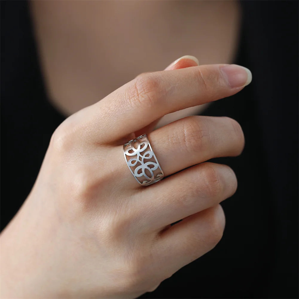 My Shape Celtic Knot Finger Rings Stainless Steel Aesthetic Geometric Rings