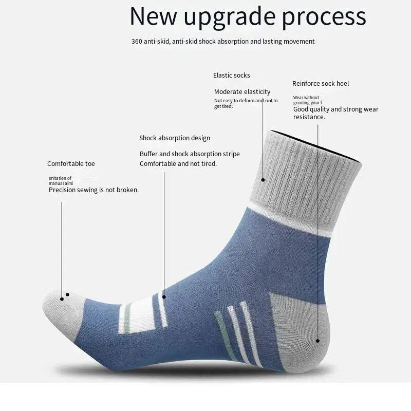 Men's Pure Cotton Socks Spring Striped Casual Socks Men's Anti-odor Antibacterial Business Socks High Quality Sports Socks Meias