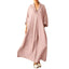 Plus Size 3XL 4XL 5XL 2023 Summer Dress Women Cotton Linen Pocket long Boho Dress for Women Bohemian Loose Solid Maxi Dresses