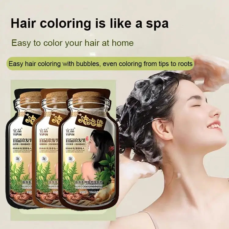 Plant ingredients hair coloring shampoo Hair Dye Shampoo Natural Plant Bubble Hair Dye Long-lasting Hair Color Convenient