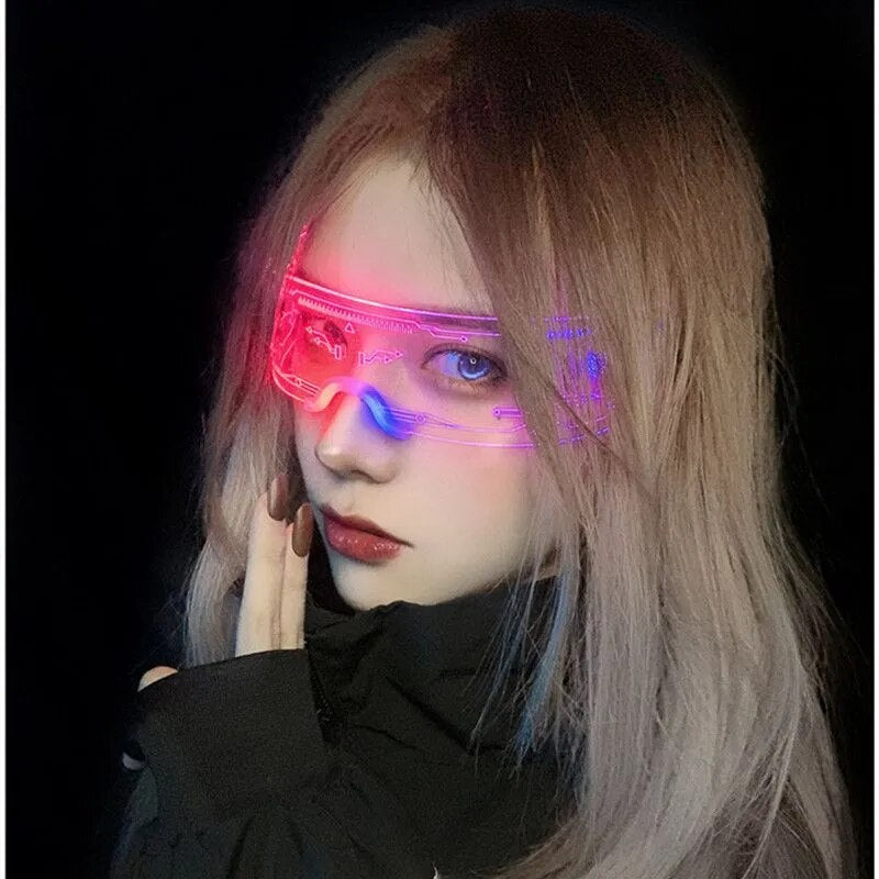 7 Color Decorative Grow Glasses Colorful Luminous Goggles LED Light Up Eyeglasses for Bar KTV Halloween Christmas Birthday Party