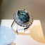 Haute Couture Blue Topaz Women's Ring 925 Silver Natural Fireworks Blue Topaz Women's Ring Cocktail Party Jewelry Gift