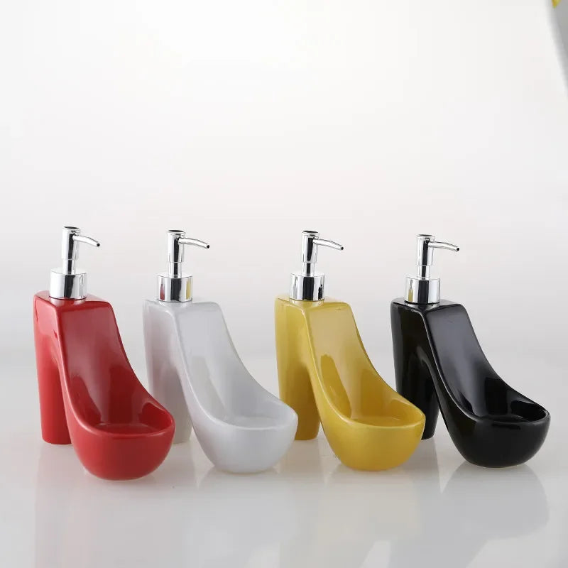 Bath Soap Dispenser Bathroom Accessories Shampoo and Conditioner Dispenser High Heelse Liquid Dispensers Bottles Hand Pump Home