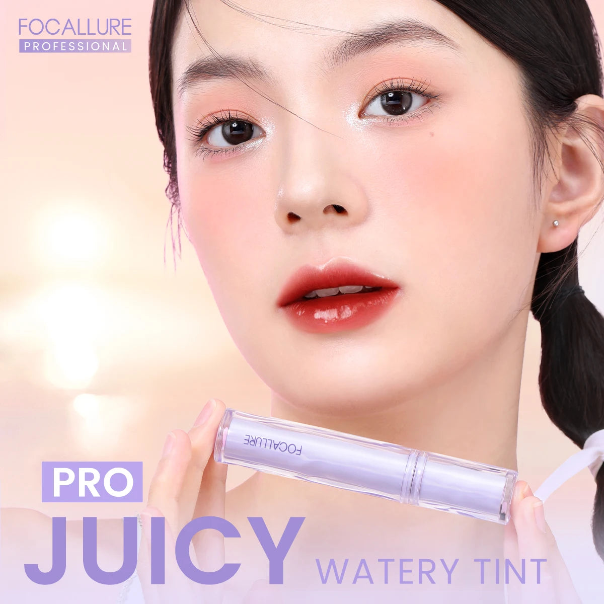 FOCALLURE Jelly Watery Lip Gloss High Pigment Long Wear Liquid Lipstick Lightweight Non-sticky Moisturizing Lip Tint Cosmetics