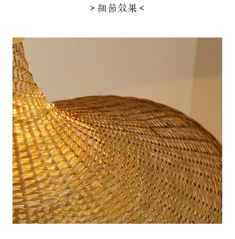 Bamboo Hanging Lamp Pendant Ceiling Light Rattan Wicker Lustre Hand Knit Braiding Suspended 18 19 30 Home Dining Bed Room Decor