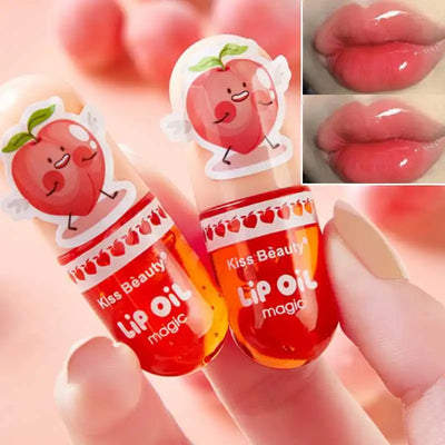 Peach Moisturizing Lip Gloss Plumping Waterproof Glossy Long Lasting Not Sticky Natural Lip Tint Daily Makeup Lip Oil Primer